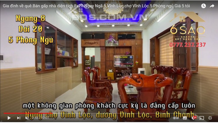 Bán nhà trả nợ 8x20 ngay ngã 5 Vĩnh Lộc - chợ Vĩnh Lộc