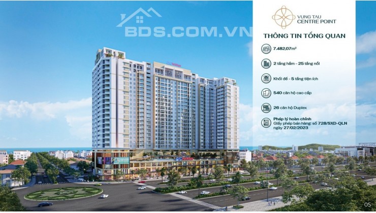 Đã ra mắt căn hộ sở hữu lâu dài tại trung tâm TP Vũng Tàu, chỉ 43 triệu/m2