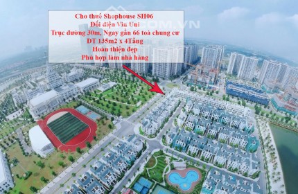 Cho thuê Shophouse đối diện Đại học Vin Uni - Vinhomes Ocean Park Gia Lâm