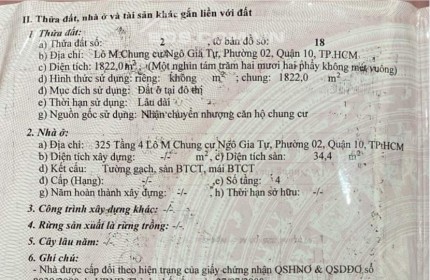 Bán chung cư Ngô Gia Tự lô M giá cả thương lượng1,7tỷ 34m2. Lh:0938103545