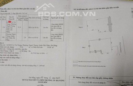 Bán nhanh nhà 3 tầng Tầng Kiệt 34 Lý Tự Trọng, Q.Hải Châu, 54m2 chỉ 4.1 tỷ. Lh:0935517688 – 0919235005.