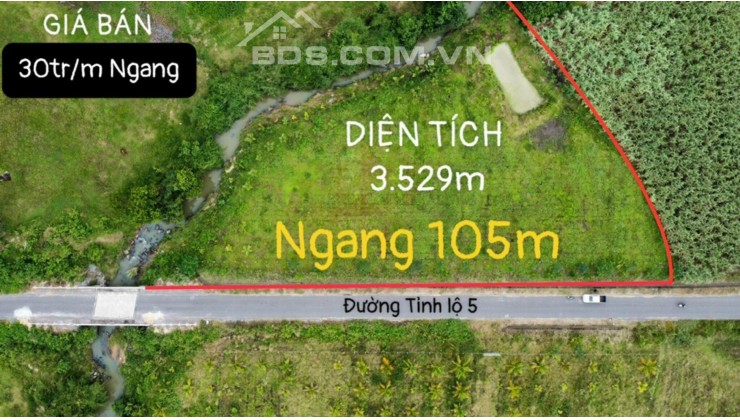 Bán 3529m2 mặt tiền DT5 giáp suối giá rẽ ngang 105m Ninh Sim Ninh Hòa lh 0985451850