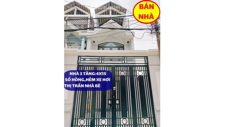 Nhà Phố 3 tầng Sổ riêng 60m2 xe hơi tận nơi TT Nhà Bè