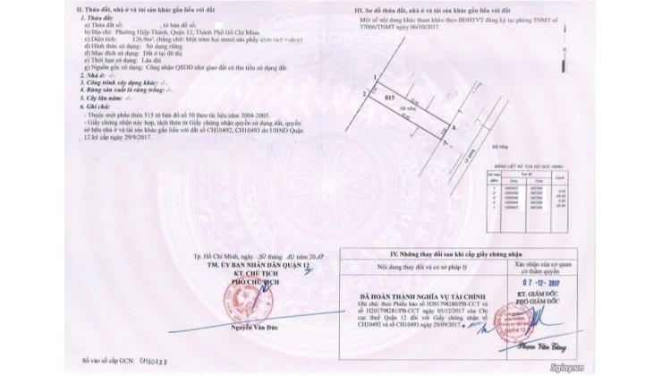 Bán nhà 1T1L đường Hiệp Thành 13, P Hiệp Thành, Q12, SHR, Diện tích 126,9m2, Giá chỉ 450tr.