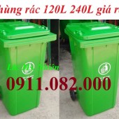 Cung cấp thùng rác nhựa, thùng rác 120l 240l 660l màu xanh giá rẻ tại kiên giang- lh 0911082000