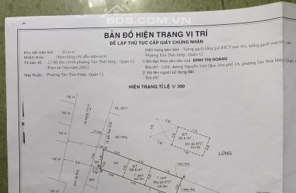 Chính chủ cần bán đất đường TTH21 Q12