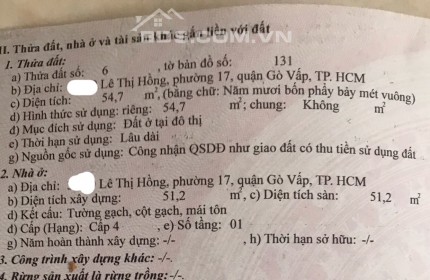 BÁn nhà Quận Gò Vấ, Hồ Chí Minh