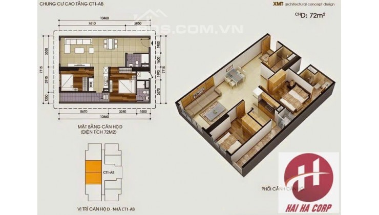 bán căn hộ toà mới CT1AB - VOV Mễ Trì Plaza - 72m - 2 phòng ngủ 2 vệ sinh