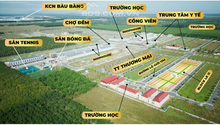 Chỉ 233 Triệu Sở Hữu Đất Mặt Tiền Trục Thương Mại 17m Tại Bàu Bàng Có Hỗ Trợ Ngân Hàng