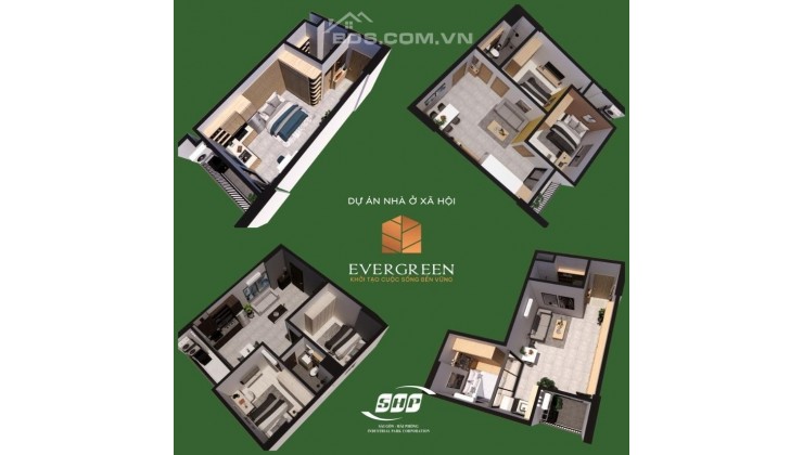 Nhà ở xã hội dự án EverGreen Tràng Duệ S = 26-55m2 với giá từ 400-900tr