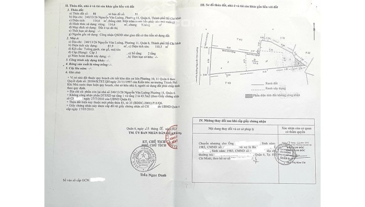 CHÍNH CHỦ cần bán gấp nhà 116m2; Nguyễn Văn Luông P11 Quận 6; HXH 3,5m; Giá 12,5 tỷ