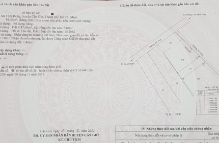 *** CẦN BÁN LÔ ĐẤT LÀM NHÀ Ở HOẶC ĐẦU TƯ TẠI XÃ AN THỚI ĐÔNG, CẦN GIỜ ***