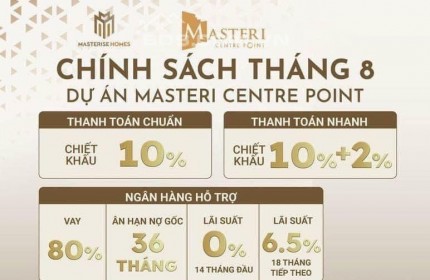 Cập nhật chính sách bom tấn của dự án Masteri Centre Point tháng 08/2023 hotline 0902848900