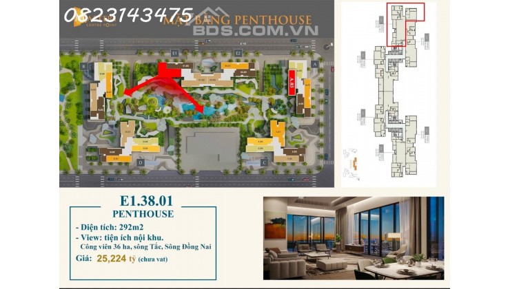 Penthouse cho Giới thượng lưu DT 292m2 Khu Compound Cao cấp chỉ 25.2 tỷ