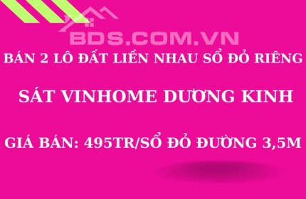 bán đất sổ đỏ chính chủ giá siêu rẻ nằm ngay trung tâm phát triển kinh tế quận Dương Kinh- Hải Phòng 495tr/ sổ đỏ