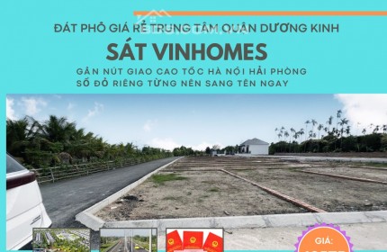 Cần bán 2 lô đất liền nhau mặt tiền rộng 9m nằm trong khu dân cư phường Hòa Nghĩa, quận Dương Kinh Hải Phòng.