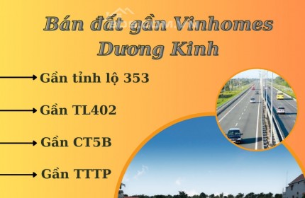 Bán lô đất gần khu đô thị cao cấp nhất Hải Phòng- Vinhomes Dương Kinh. Giá bán 495Tr/Lô đất mặt tiền rộng 5m.