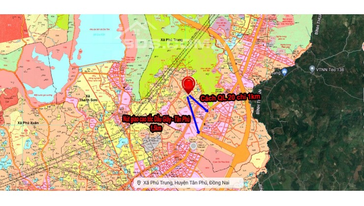 ✅3550m2 đất CLN có 300m2 thổ cư - Giá 2.9 Tỷ Huyện Tân Phú