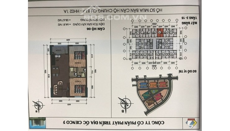 Chính chủ bán căn hộ 65m2 toà HH02-1C chung cư Thanh Hà Cienco 5