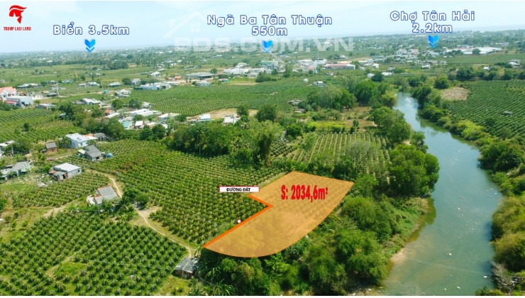 Bán Gấp 816m2 đất 2 mặt tiền gần biển Cam Bình, Tân Phước, TX laGi. Gía NGỢp Bank