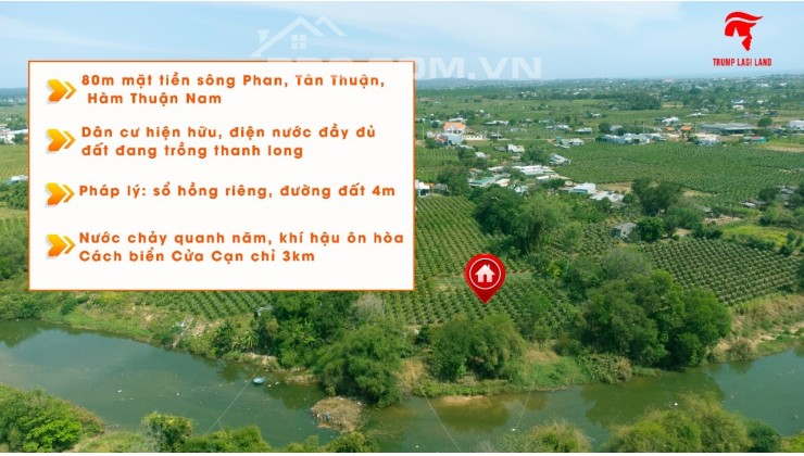 Bán Gấp 816m2 đất 2 mặt tiền gần biển Cam Bình, Tân Phước, TX laGi. Gía NGỢp Bank