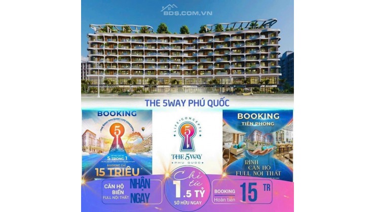 CHỈ 150 TRIỆU SỞ HỮU CĂN HỘ THE 5WAY - GRAND WORLD PHÚ QUỐC (FULL NỘI THẤT)