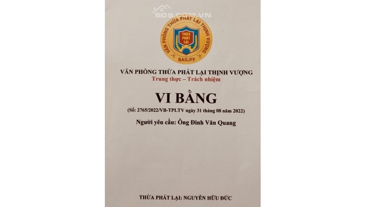 CHÍNH CHỦ - VI BẰNG TRÊN ĐẤT THỔ CƯ. LVL P KIỂN NB. 990TR