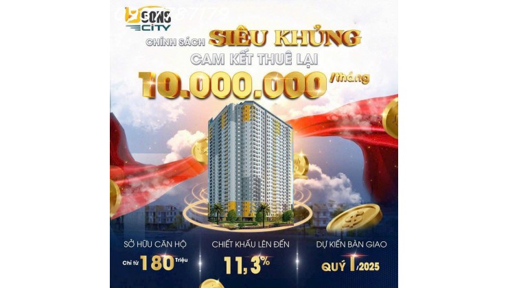 Sở hữu căn 2PN Bcons City chỉ 180 triệu. Cam kết thuê lại 10 triệu trong 2 năm