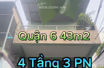 QUẬN 6 – HẺM XE TẢI 8 MÉT – CÁCH 20M RA MẶT TIỀN - 43M2 - 4 TẦNG – 3 TỶ x