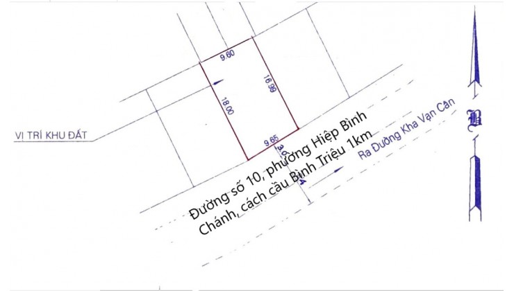 Cần bán lô đất 168m2 Mặt tiền đường số 10 rộng 20m phường Hiệp Bình Chánh (Khu vực Bình Triệu) thành phố Thủ Đức.