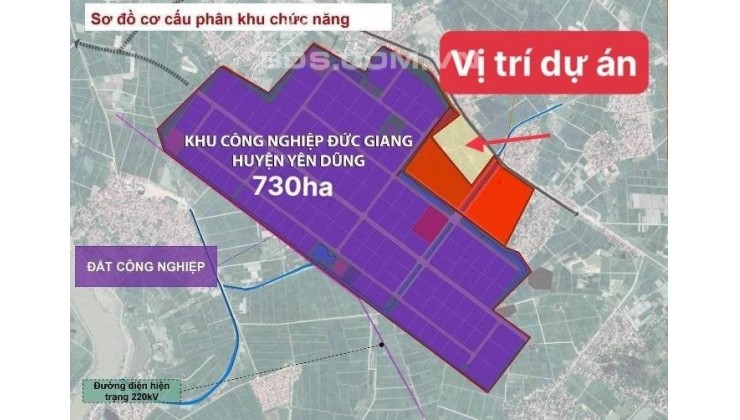 Bán đất nền tung tâm KCN Đức Giang sẵn sổ chỉ 17tr/m2