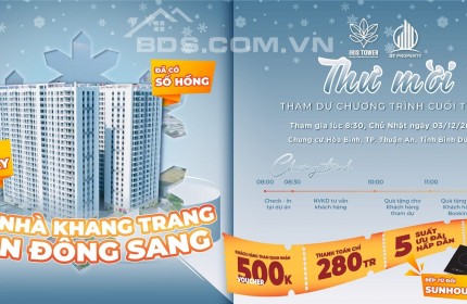 Iris Tower - Chính sách tốt tháng 11 này - Thanh toán 20% nhận nhà ở ngay, sổ hồng trao tay, CĐT hỗ trợ ân hạn lãi tới 18 tháng