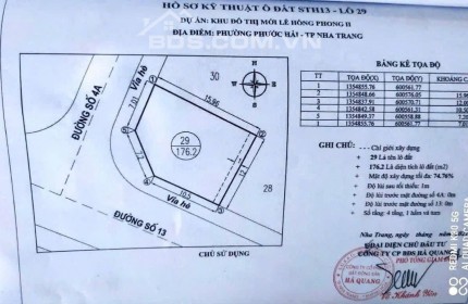 Bán nhanh lô góc đường số 13 khu đô thị Hà Quang 2, Nha trang, đối diện trung tâm thương mại 
giá chỉ 67tr/m2