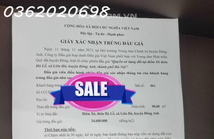 Đất Đấu Giá X6, Hà Lỗ, Liên Hà, Đông Anh, Hà Nội
Đẹp không tì vết Lô Lk3_ 09,  Hướng Bắc, view Vườn Hoa...