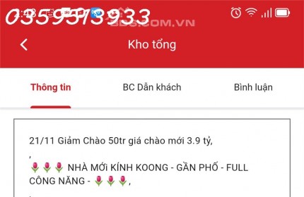 [LĨNH NAM] - 3 TỶ XX - NHÀ MỚI KOONG- 5 TẦNG - GẦN PHỐ - FULL
CÔNG NĂNG