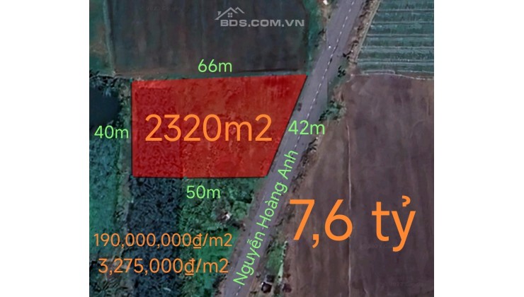 Bán gấp lô đất lúa chuyển thổ mặt tiền Đường Nguyễn Hoàng Anh giá 7,6 tỷ