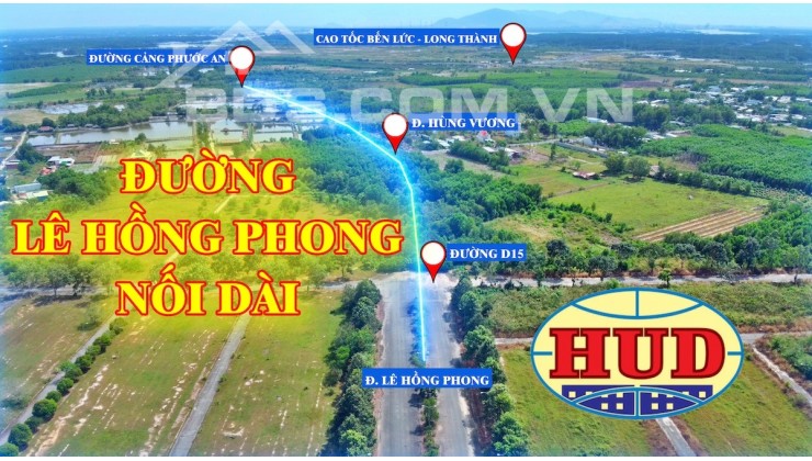 Bán thửa đất Dự Án Hud Nhơn Trạch - Mặt tiền đường Lê Hồng Phong lộ giới 53 met - Diện tích 100m2