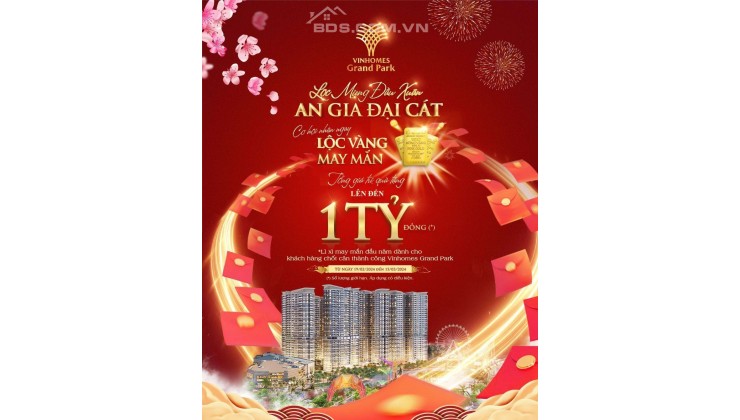 Thanh toán 30% nhận nhà siêu phẩm ở VinHomes Grand Park