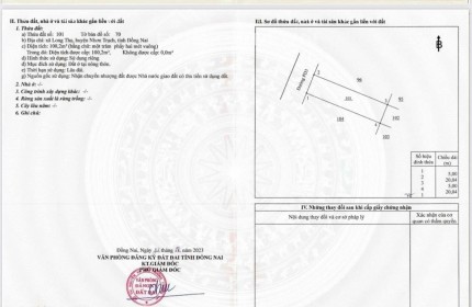 Cần bán đất nền XDHN Nhơn Trạch sổ sẵn mặt tiền đường lộ giới 12m và 17m giá tốt đầu tư