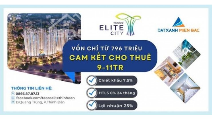 Bán chung cư dự án Tecco Elite City Thái Nguyên
