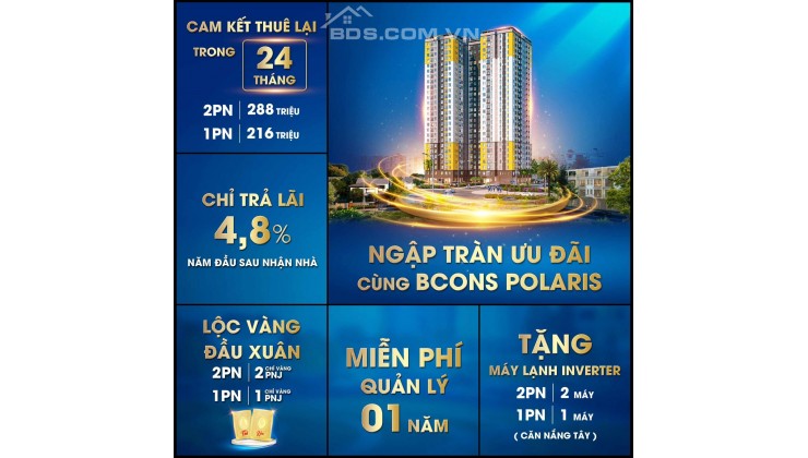 Trả Trước 175tr Sỡ Hữu Ngay Căn 2PN 2WC, Ngân Hàng Hỗ Trợ Vay 80%, Miễn Lãi Suất 4,8%