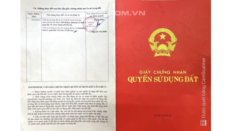 Bán đất thổ cư tuyệt đẹp Hà Nội, Cổ Nhuế2, Bắc Từ Liêm 120m2, đường ô tô con 2.8m