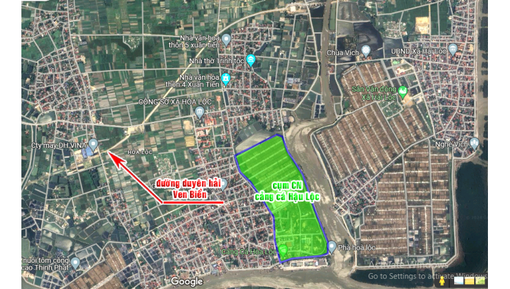 Chuyển nhượng khu đất 4 mặt tiền SXKD cụm công nghiệp Hoà Lộc - Hậu Lộc