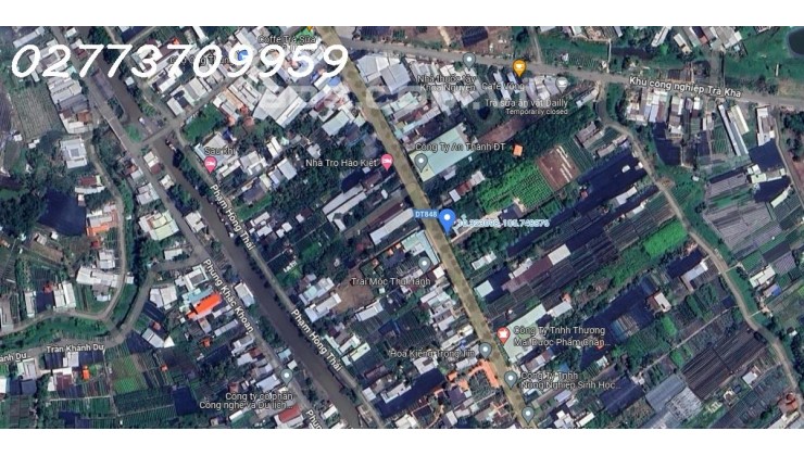 Bán 2.573 m2 đất chính chủ Mặt tiền đường ĐT.848, P.Tân Quy Đông, Sa Đéc. Tặng nhà cấp 4. giá TL:10tr/m2