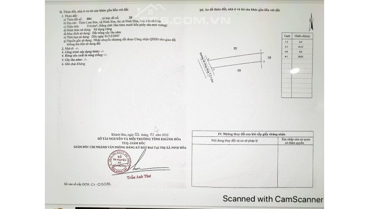 BÁN CỤM 5 LÔ QH FULL THỔ, THÔN LAM SƠN, X. NINH SIM, TX NINH HÒA