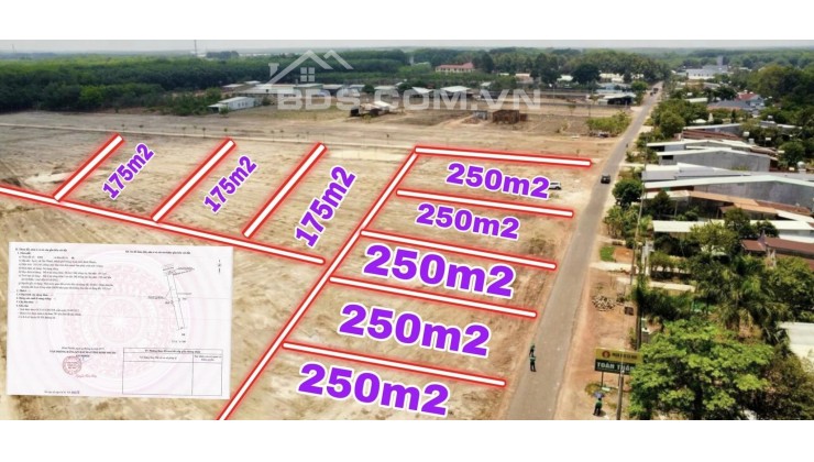 Đất Thành Phố Đồng Xoài sổ sẵn, công chứng ngay 250m2/668tr/nền