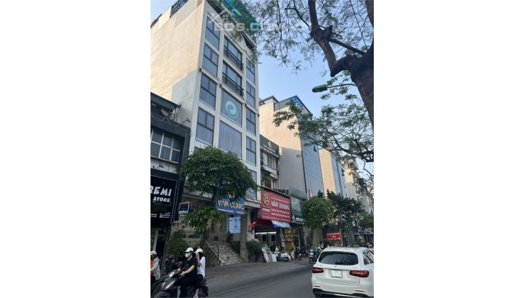 Bán Toà nhà văn phòng 9 tầng  mặt phố sát Hoàng Quốc Việt, Cầu Giấy, vỉa hè rộng ô tô 2 chiều, DT 90m, giá chỉ 3x tỷ.