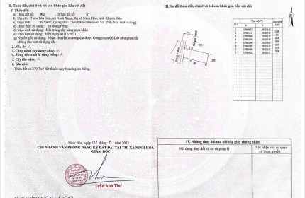CHÍNH CHỦ BÁN 993m2 ĐẤT MẶT TIỀN 20M, TỈNH LỘ 8, NINH XUÂN, NINH HÒA