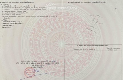 Đất nền thổ cư cực rẻ tại  Tam Phước, Long Điền, BRVT