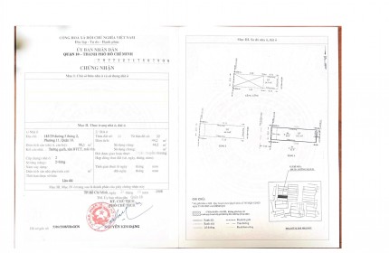 CC Bán nhà 185/29 Đường 3 tháng 2 Phường 11 Quận 10,hẻm 6m; 3,51.x12,72m; 7,5tỷ